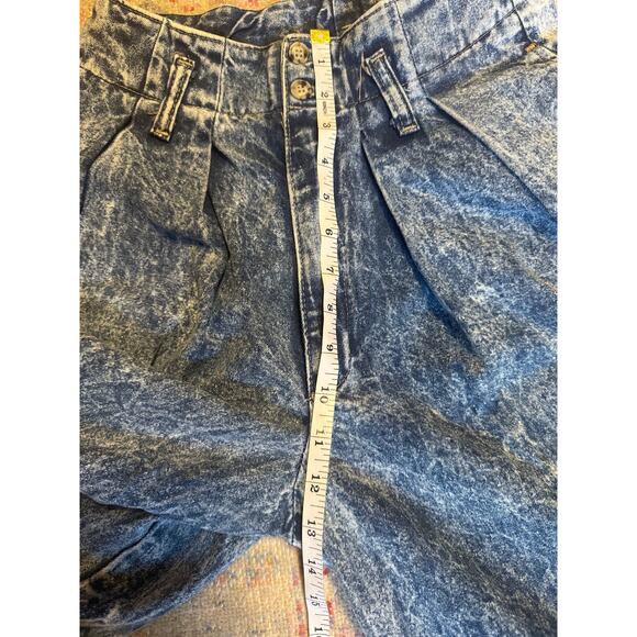 Vintage Bonjour Acid Washed Extreme Wide Leg Pants Culottes - Picture 6 of 8